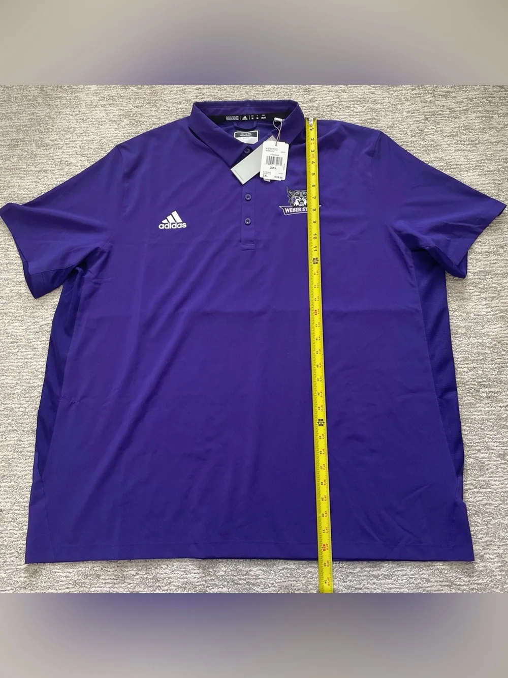 Adidas Weber State Wildcats Stadium Coaches Polo Shirt Purple Men’s 3XL NWT
